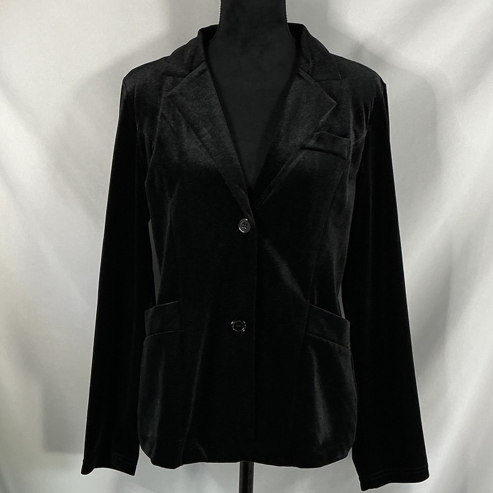 Mint Limit Black Velvet Blazer Women's Jacket Medium Like New
